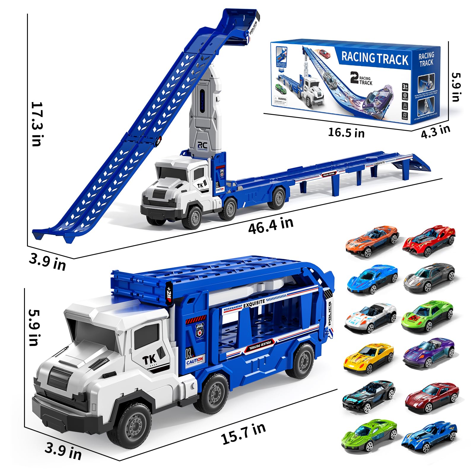 Garbo Star twelve die-cast cars offer durable action and vivid colors.
