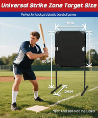 Garbuildman portable metal frame shown during outdoor pitching drills for stability