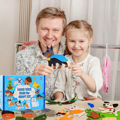 Garma Puppy Sewing Kit safety scissors included for precise, kid-friendly cutting.