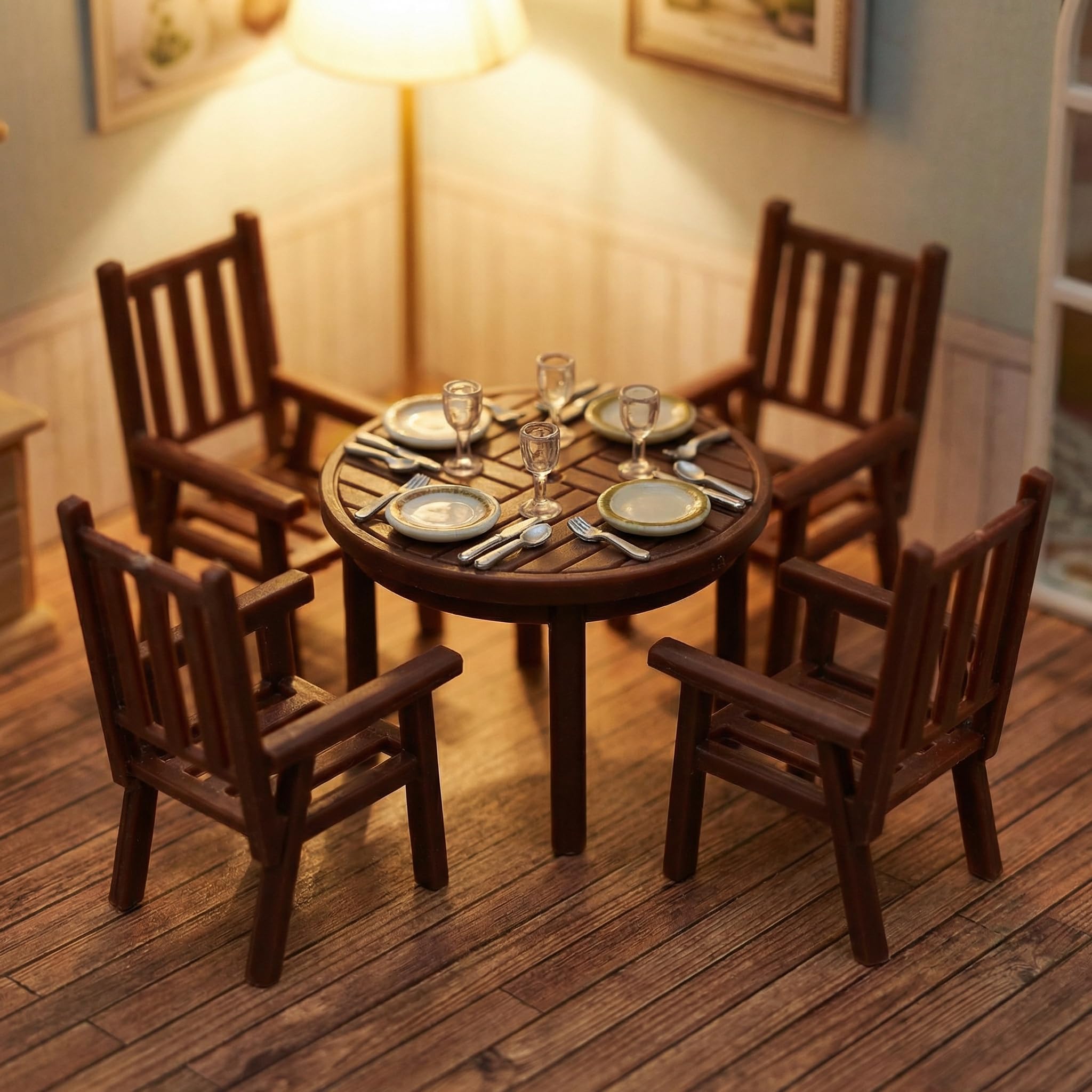 Garneck durable plastic miniature furniture resists bending during play.