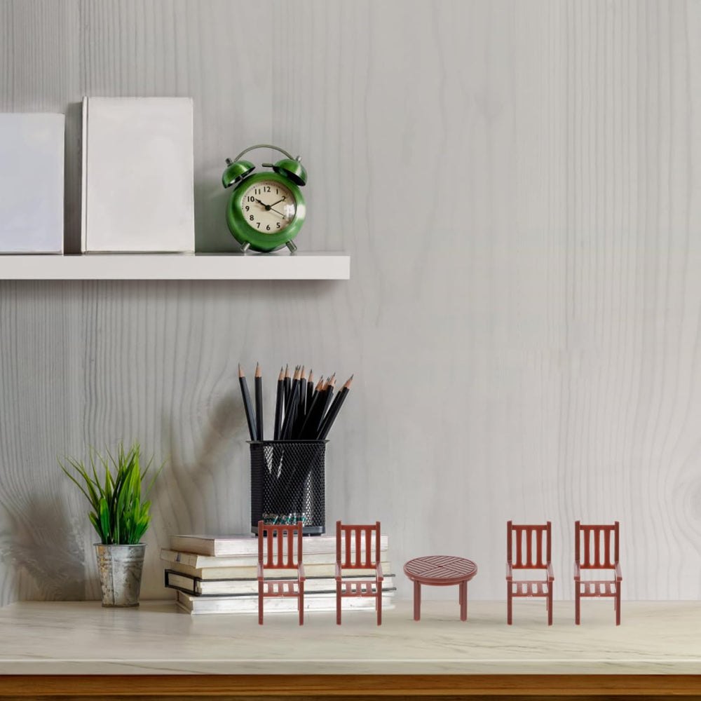 Garneck miniature dining chairs bring realistic seating to tiny homes.