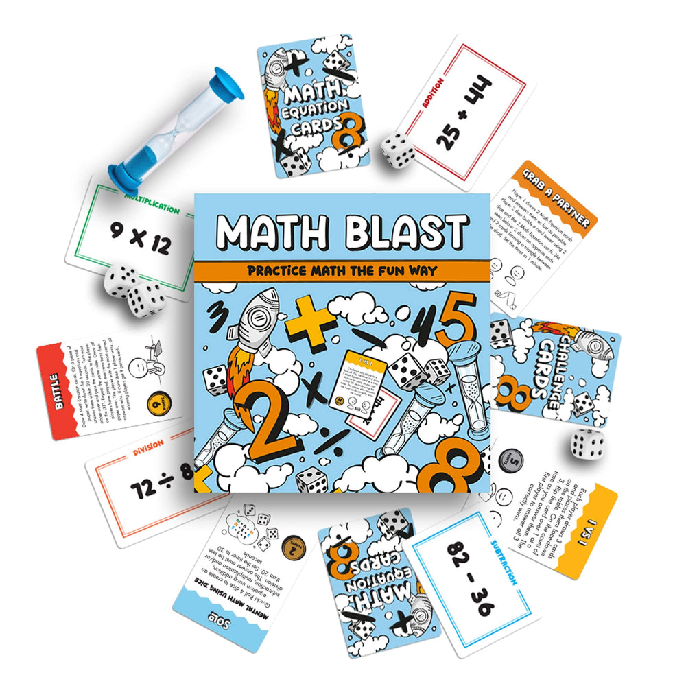 Gartana Games Math Blast classroom set ready for centers and group games.