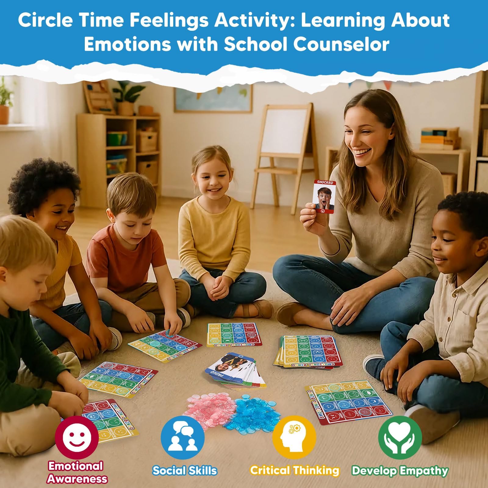 Garybank Emotion Bingo serves as speech therapy materials for sessions.