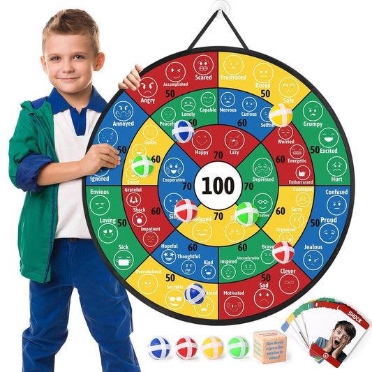 Garybank emotional dart board with suction cups for quick classroom setup and engagement