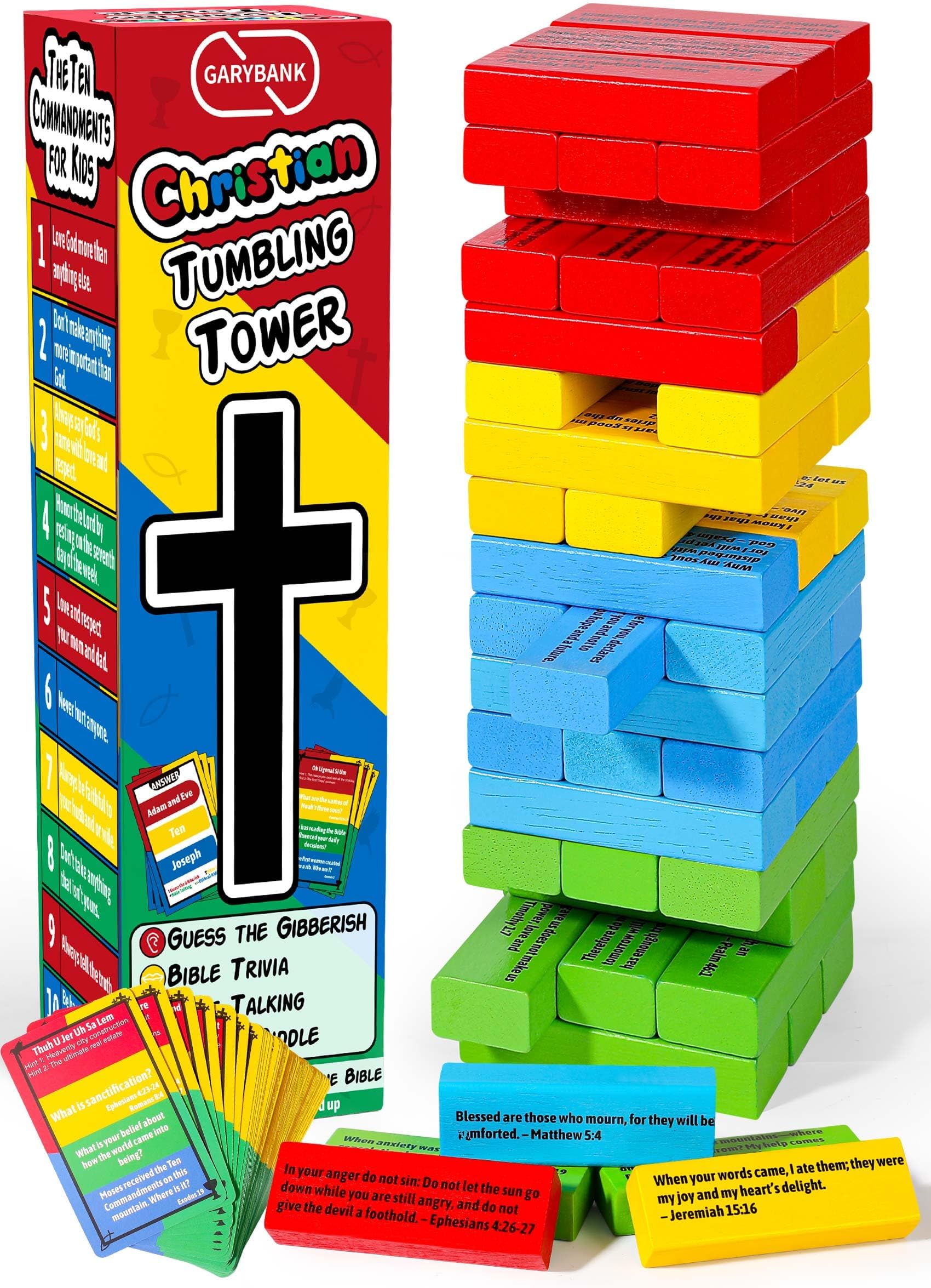 Garybank Faith Tower blocks stacked, inviting family Bible discussion.