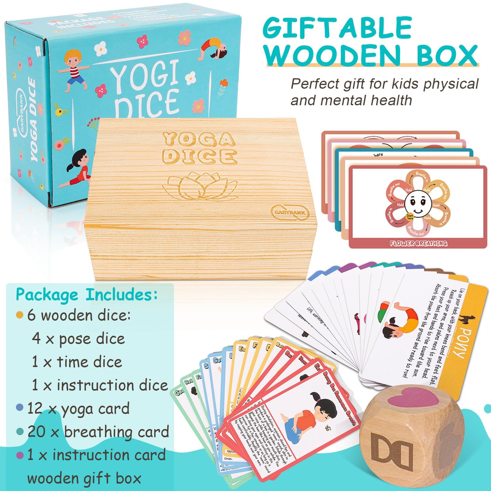 Garybank four-dice family yoga kit for group fun