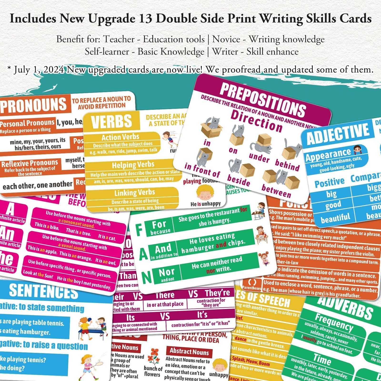 Garybank Grammar Basics Cards updated 2024 support clarity and accuracy in writing
