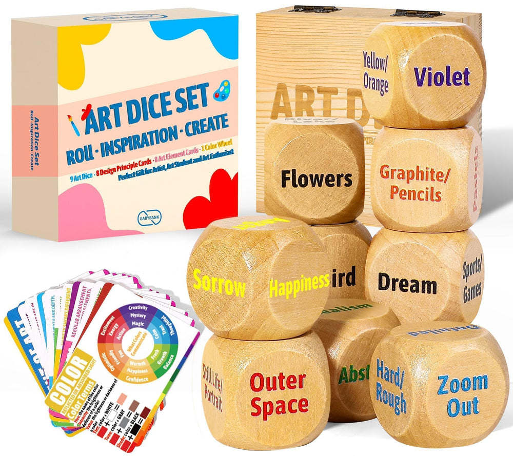 Garybank Inspiration Art Dice collection for spark creativity during solo sessions