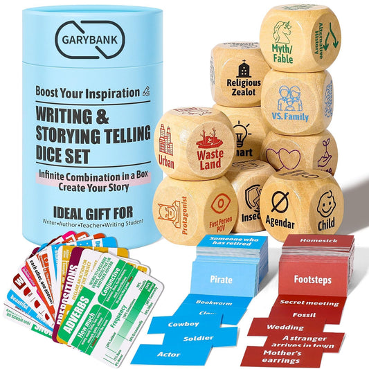 Garybank Inspiration Writing Prompt Dice with 9 cubes for classroom storytelling and creativity