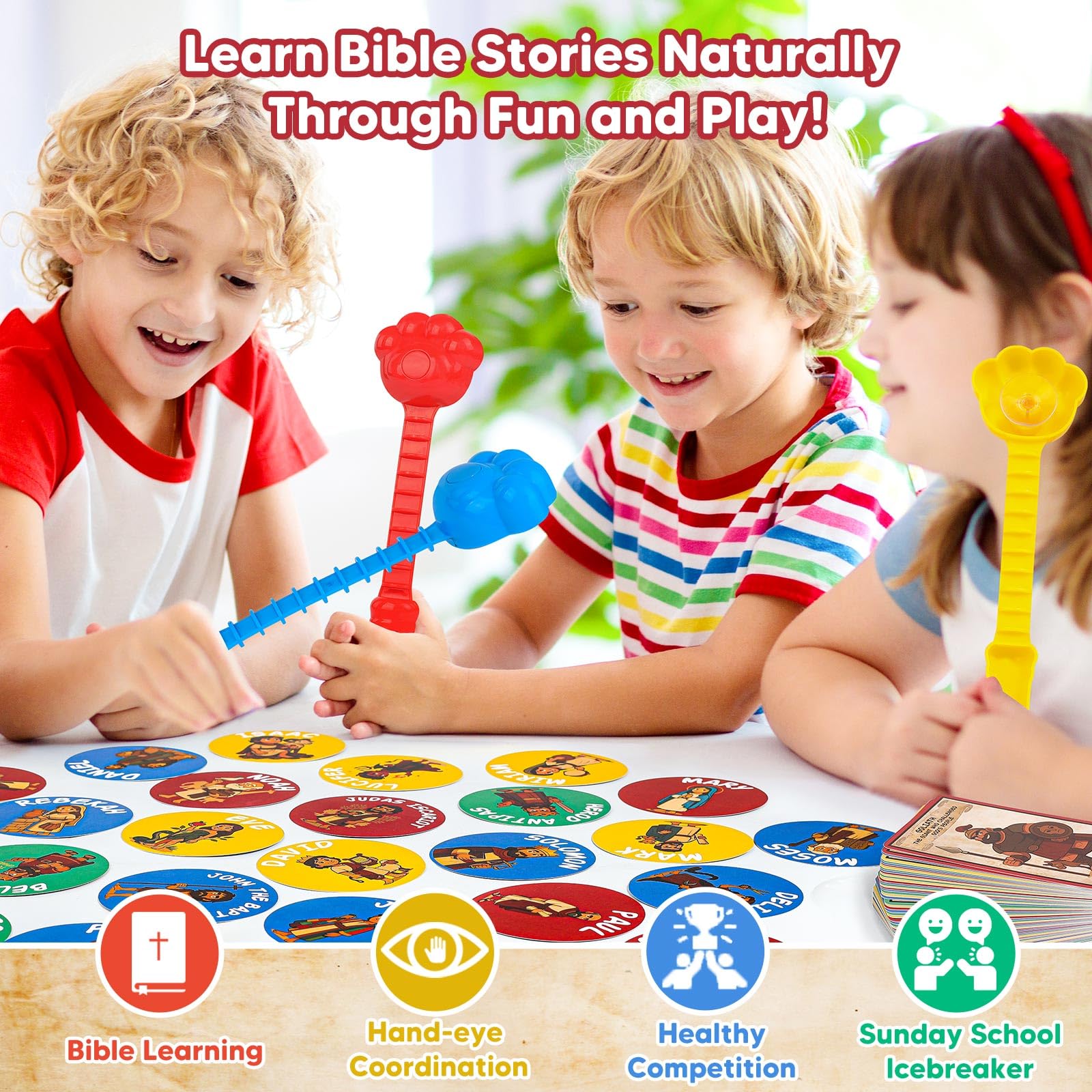 Garybank Story Cards paired with characters to deepen Bible learning during play