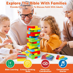 Garybank Sunday school activity blending blocks and trivia.