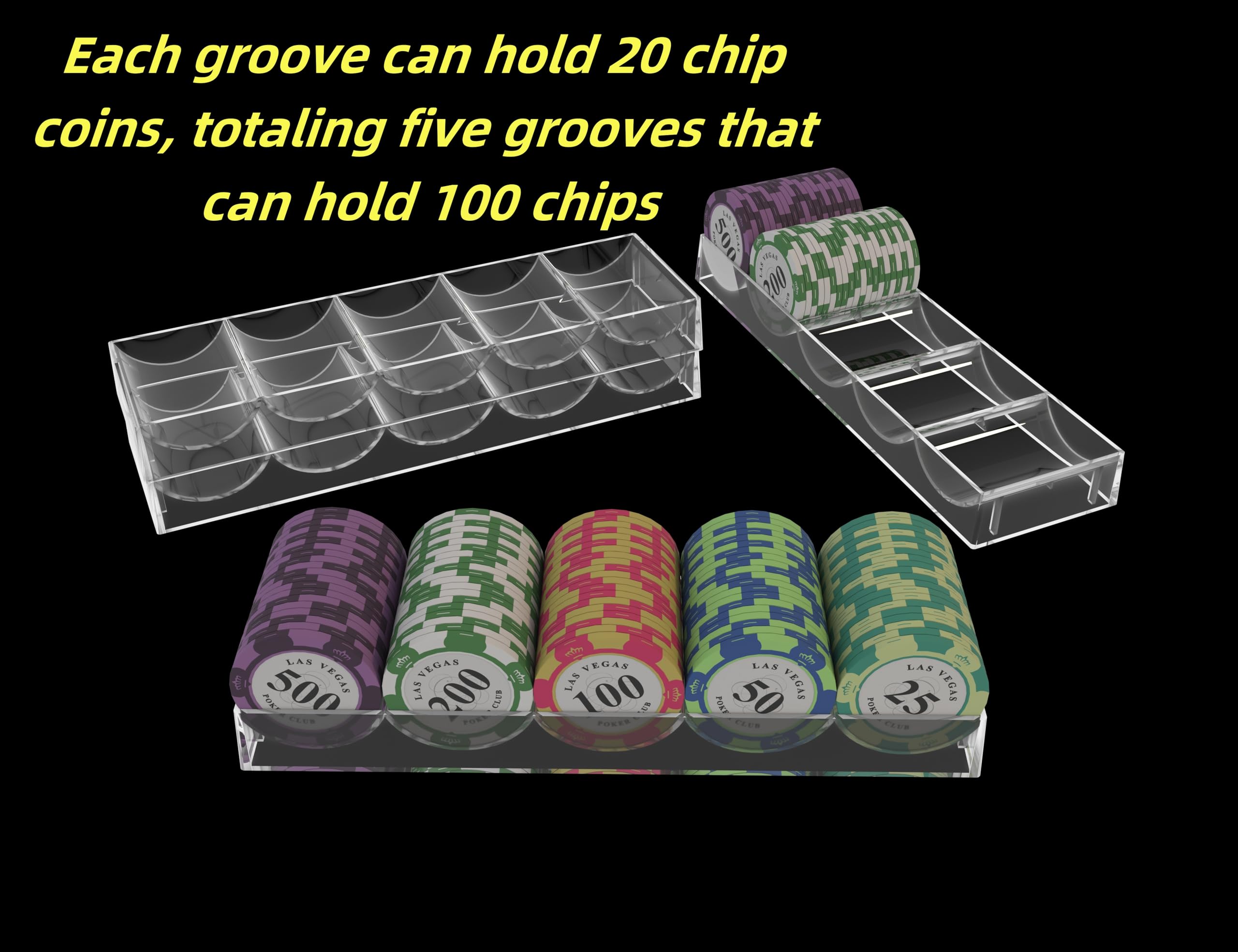 Gatherchuan acrylic poker chip tray rack durable construction for repeated game nights