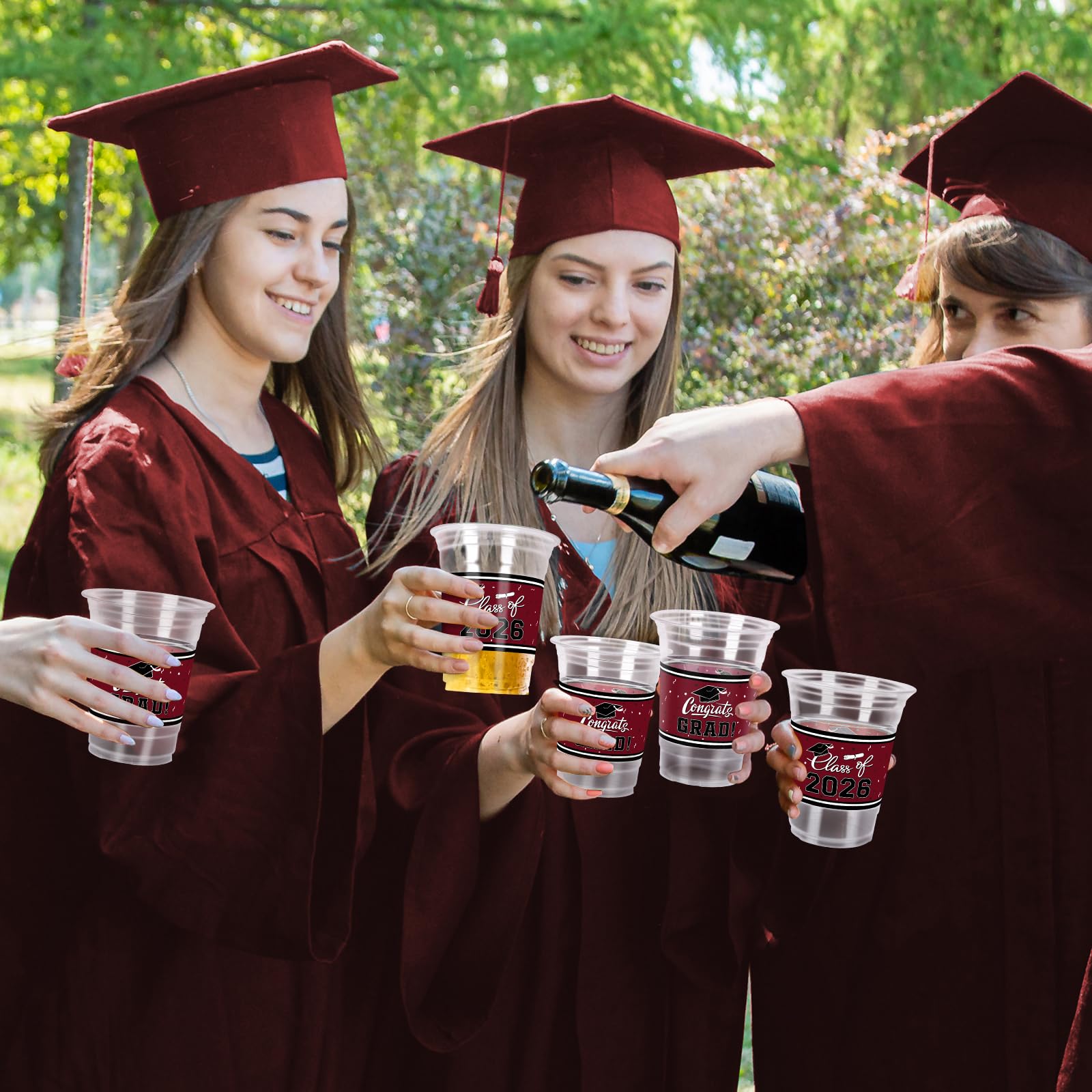 Gatherfun 100-pack graduation cups for celebration and cleanup ease.