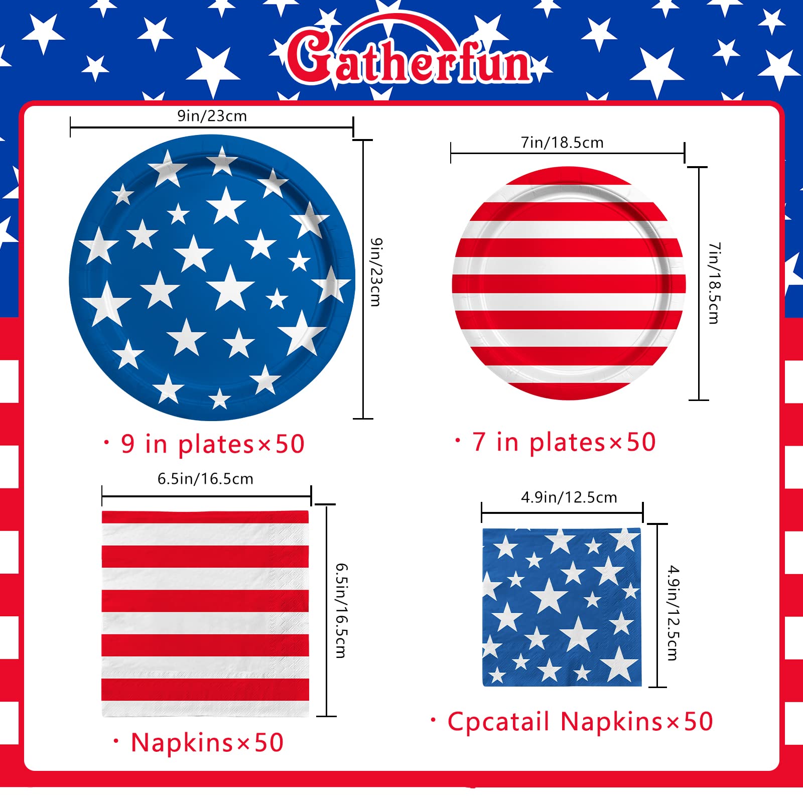 Gatherfun American flag dessert plate adding festive flair for dessert service at celebrations.