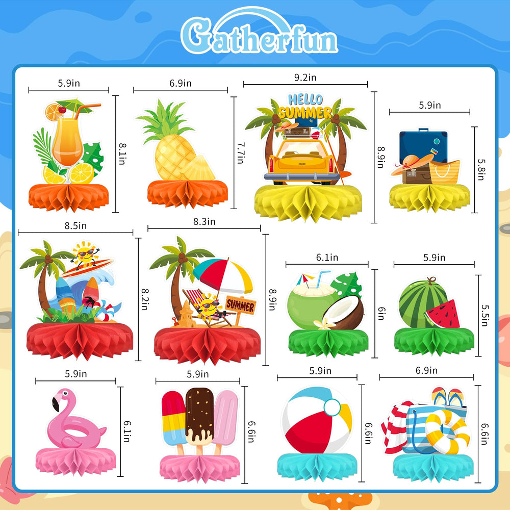 Gatherfun Beach Party Decorations Kit table decor adds colorful ambience to celebrations