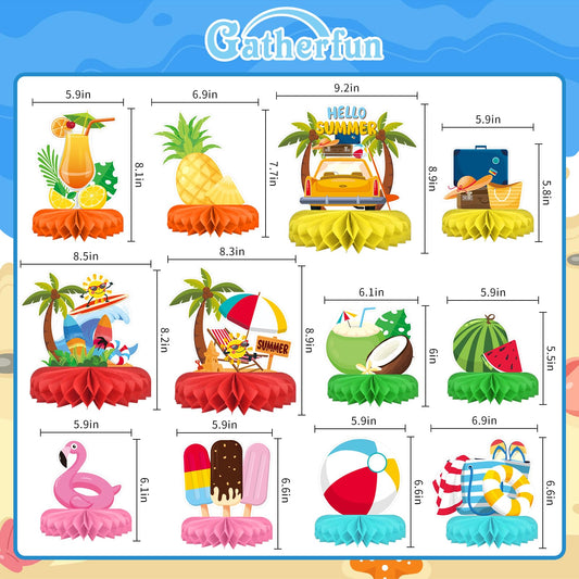 Gatherfun Beach Party Decorations Kit table decor adds colorful ambience to celebrations