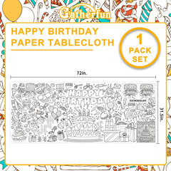 Gatherfun birthday-themed coloring poster with games for imaginative party activities