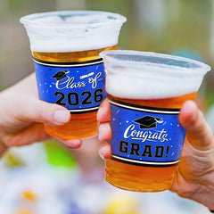 Gatherfun durable plastic graduation cups ideal for mixed drinks or beverages