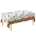 Gatherfun building block tablecloth 3-pcs pack with colorful blocks for a playful party setup.