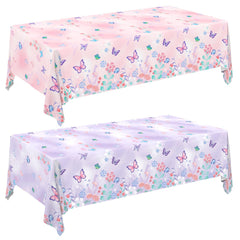 Gatherfun butterfly tablecloth is disposable for easy post-party cleanup and tidy surfaces.