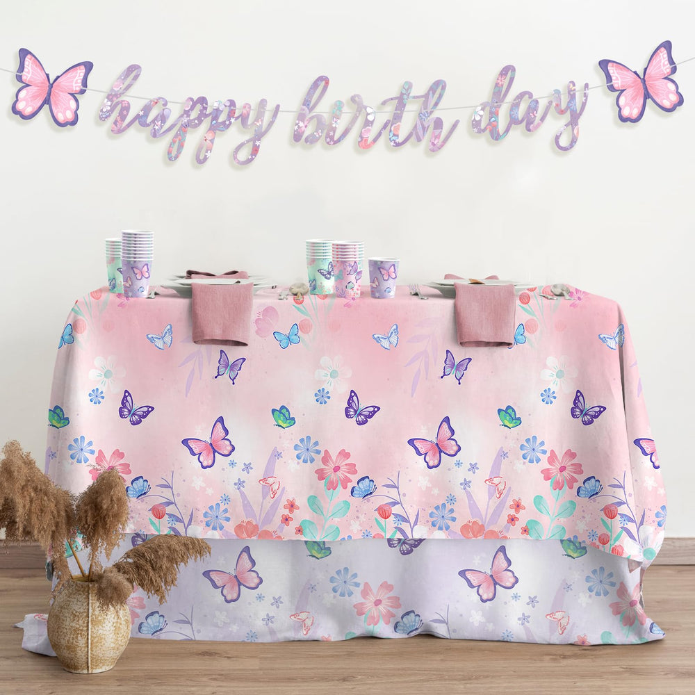 Gatherfun butterfly tablecloth rectangular fit covers large or two card tables for flexibility.