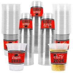 Gatherfun 16oz red graduation cups for easy serving at celebrations.