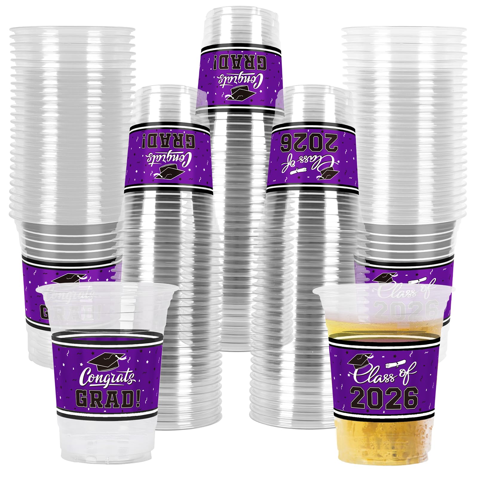 Gatherfun class of 2026 16oz cups with Congrats Grad for festive celebration