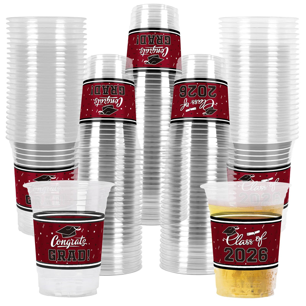Gatherfun Class of 2026 16oz maroon graduation cups ready for celebrations.