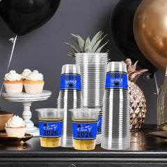 Gatherfun blue graduation cups highlight vibrant design for a cohesive party look