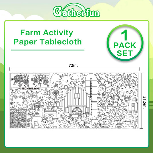Gatherfun giant coloring poster decorates walls and doubles as a table cover for events.