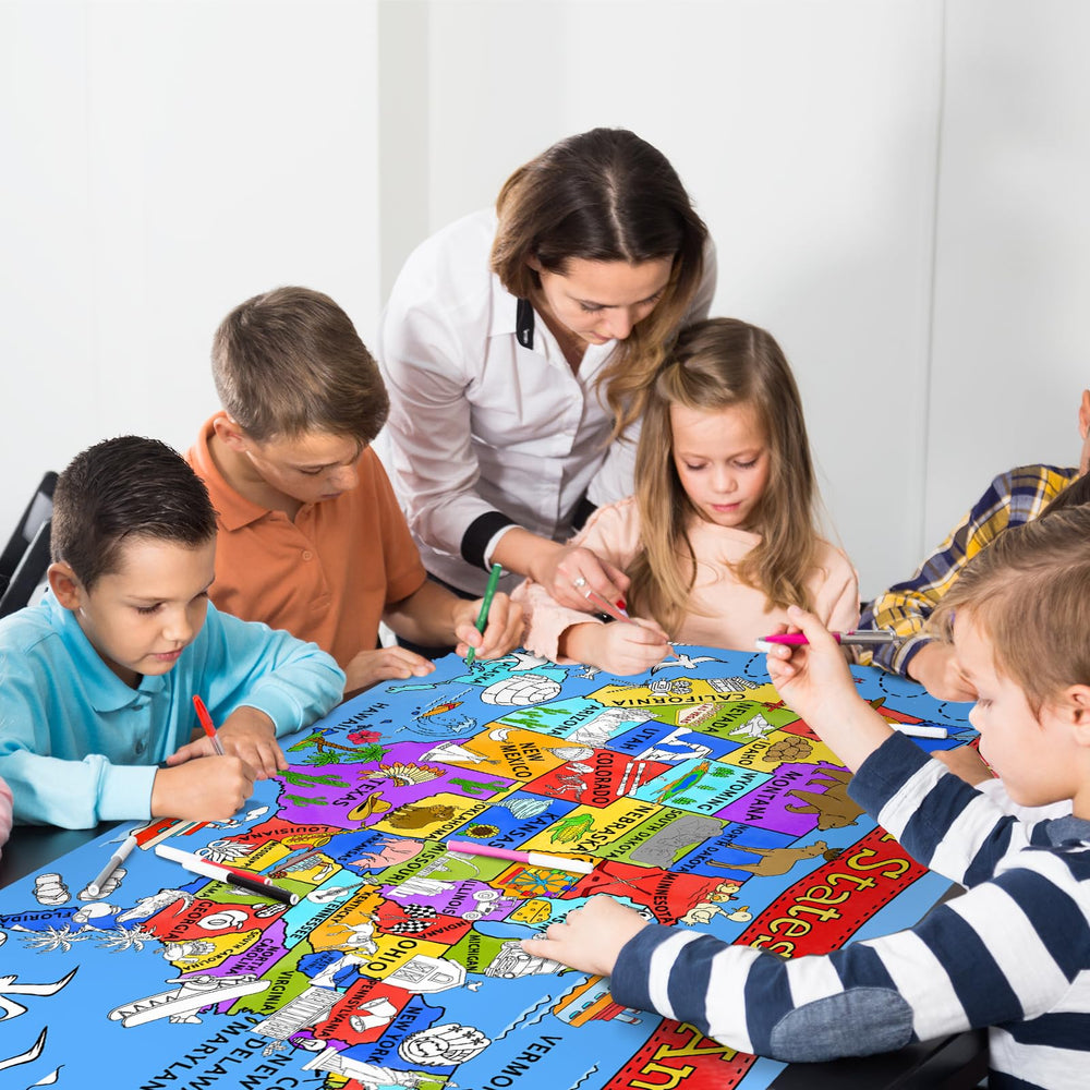Gatherfun classroom wall decor doubles as an interactive learning backdrop