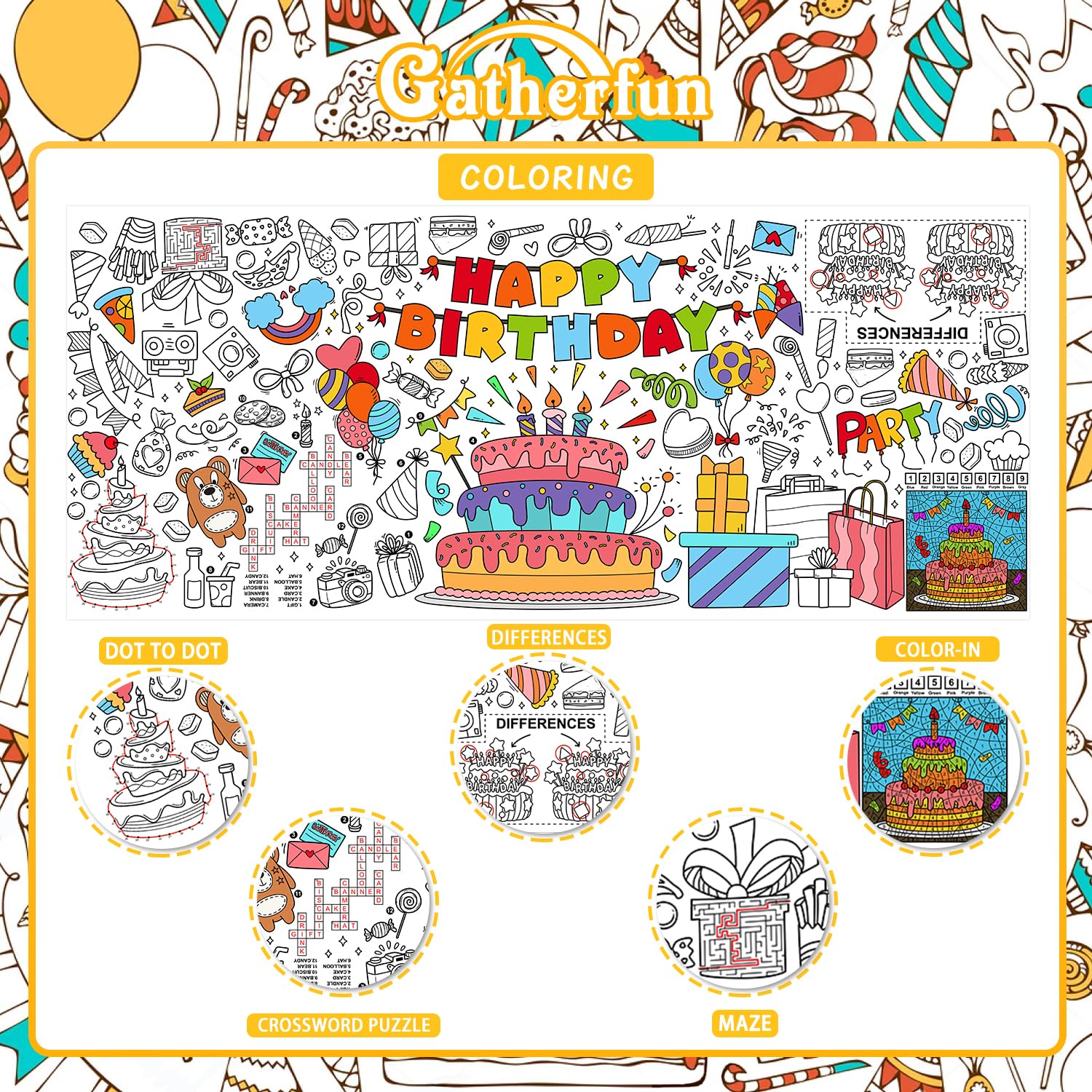 Gatherfun coloring poster table cover doubles as durable decor and craft backdrop