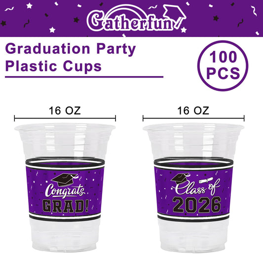 Gatherfun congrats grad slogans cups highlight graduation vibe for party decor