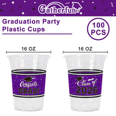Gatherfun congrats grad slogans cups highlight graduation vibe for party decor