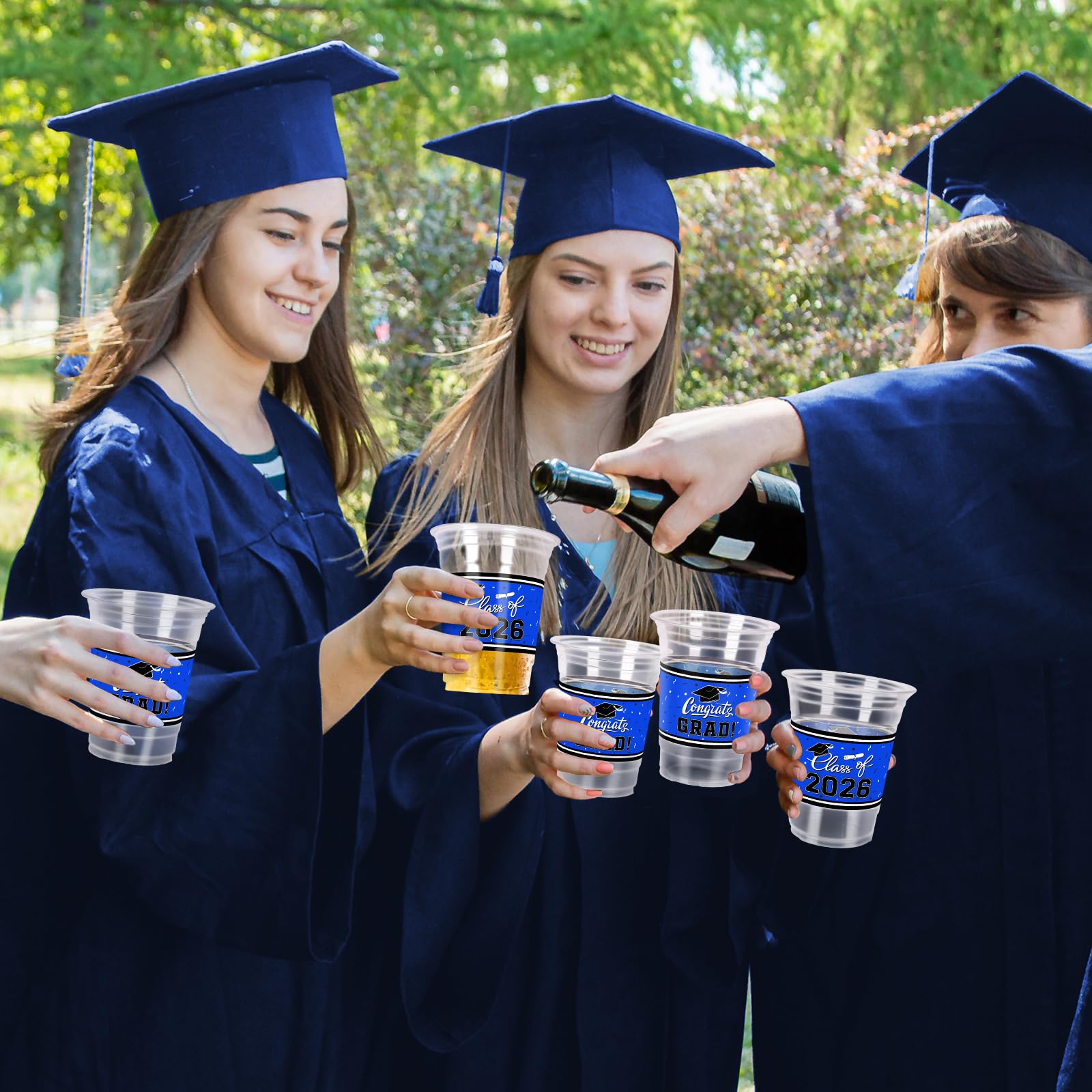 Gatherfun vibrant blue cups create photo-worthy grad party visuals