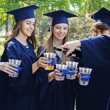 Gatherfun vibrant blue cups create photo-worthy grad party visuals