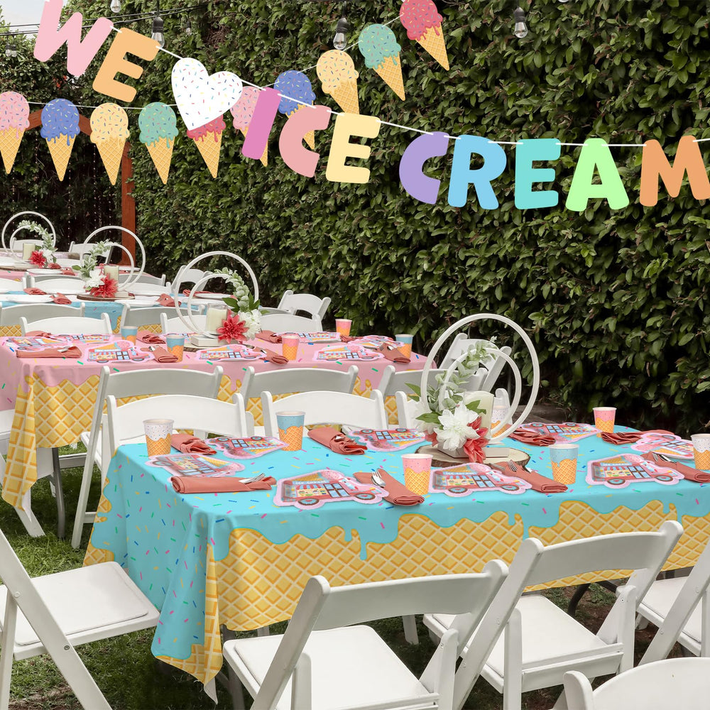Gatherfun disposable table cover for quick post party cleanup.