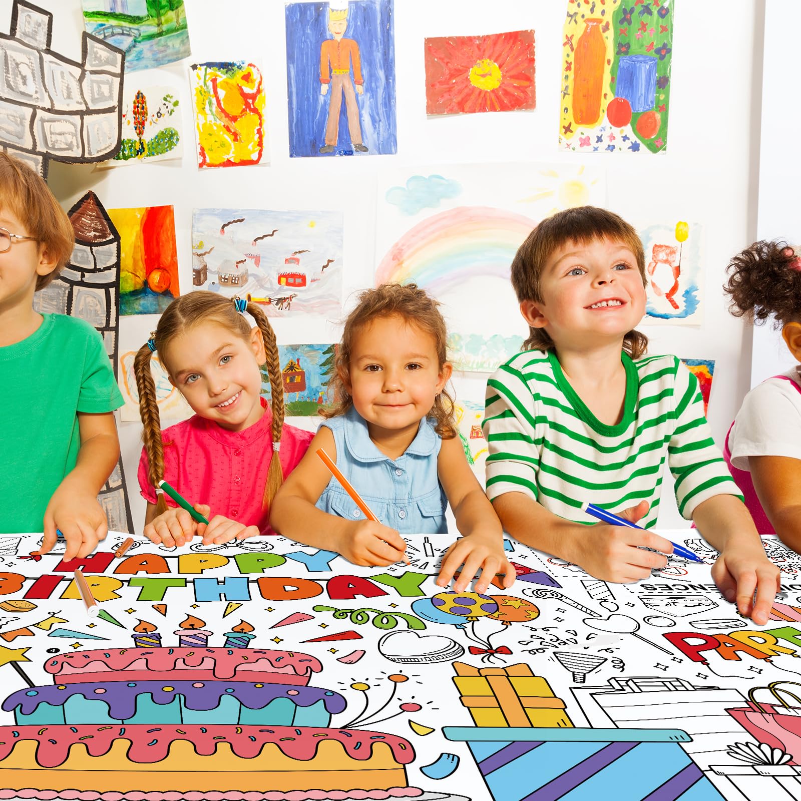 Gatherfun easy-cleanup coloring poster folds for quick storage after events