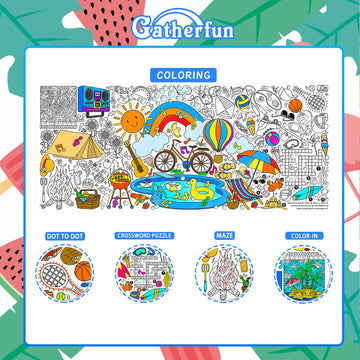 Gatherfun poster features mazes and spot-the-differences for exploration