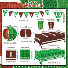Gatherfun football dessert plate 24-pack, two designs for sweet treats