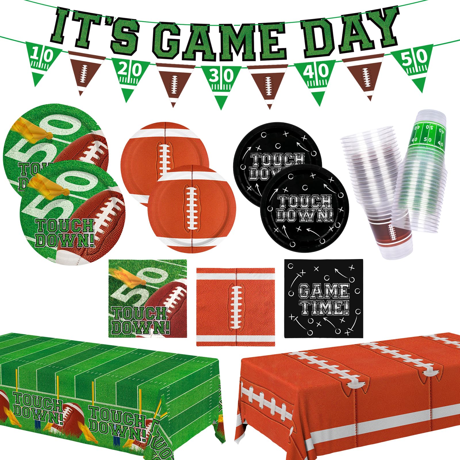 Gatherfun football plates 9-inch for game-day serving and mess control