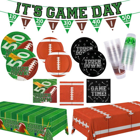Gatherfun football plates 9-inch for game-day serving and mess control