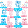 Gatherfun gender reveal honeycomb centerpiece for boy, adds visual charm to baby shower