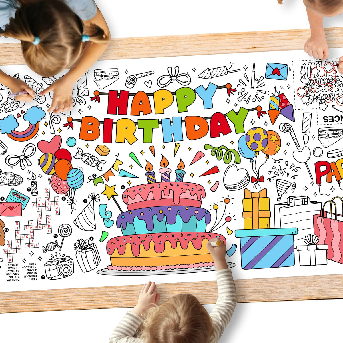 Gatherfun giant coloring poster for classroom wall, large 31.5x72 inches for group coloring