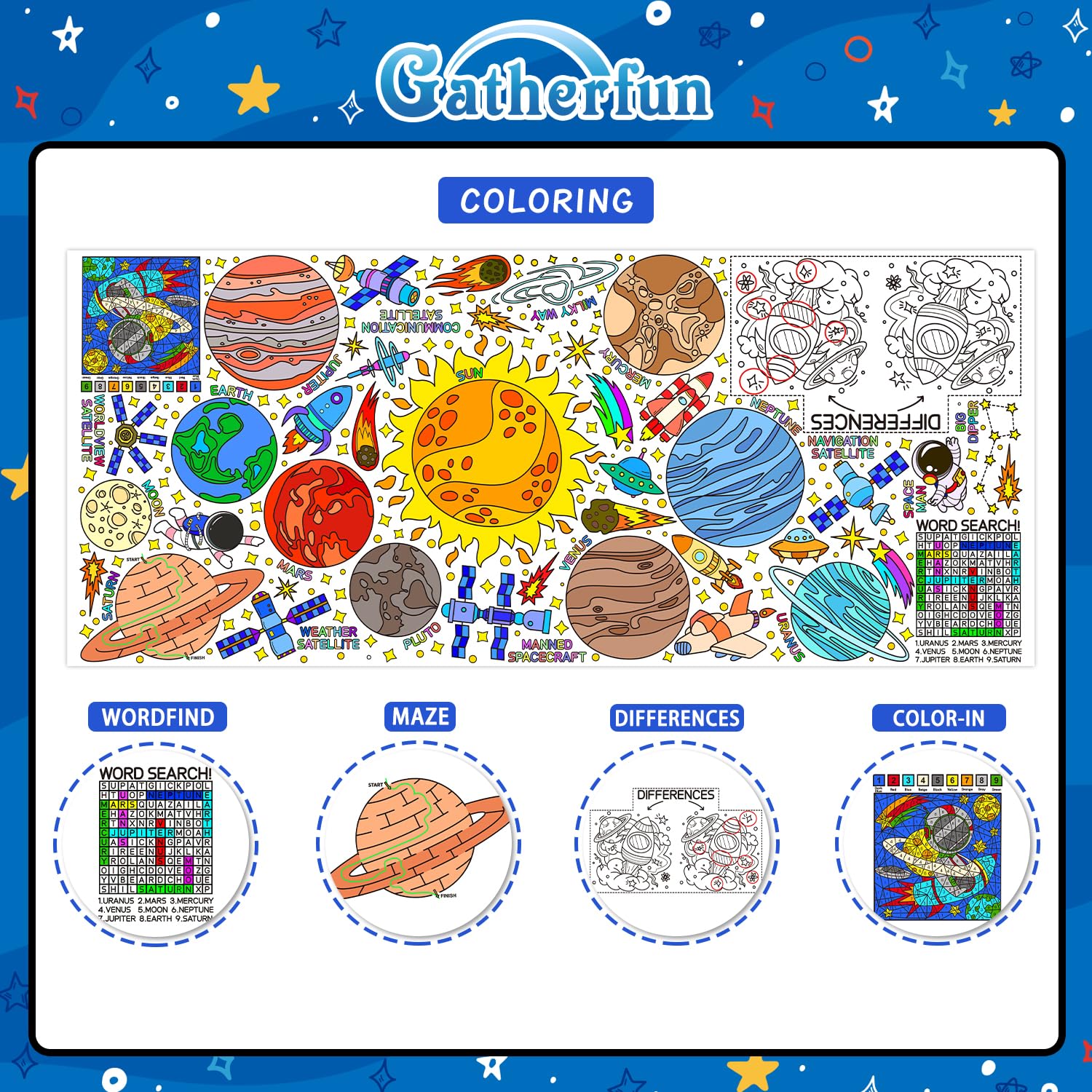 Gatherfun giant coloring poster table cover keeps classroom surfaces tidy during activities.