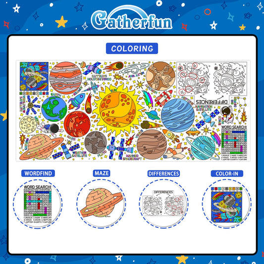 Gatherfun giant coloring poster table cover keeps classroom surfaces tidy during activities.
