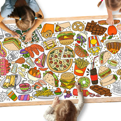 Gatherfun giant kids coloring poster shown as a large wall activity to boost group creativity.