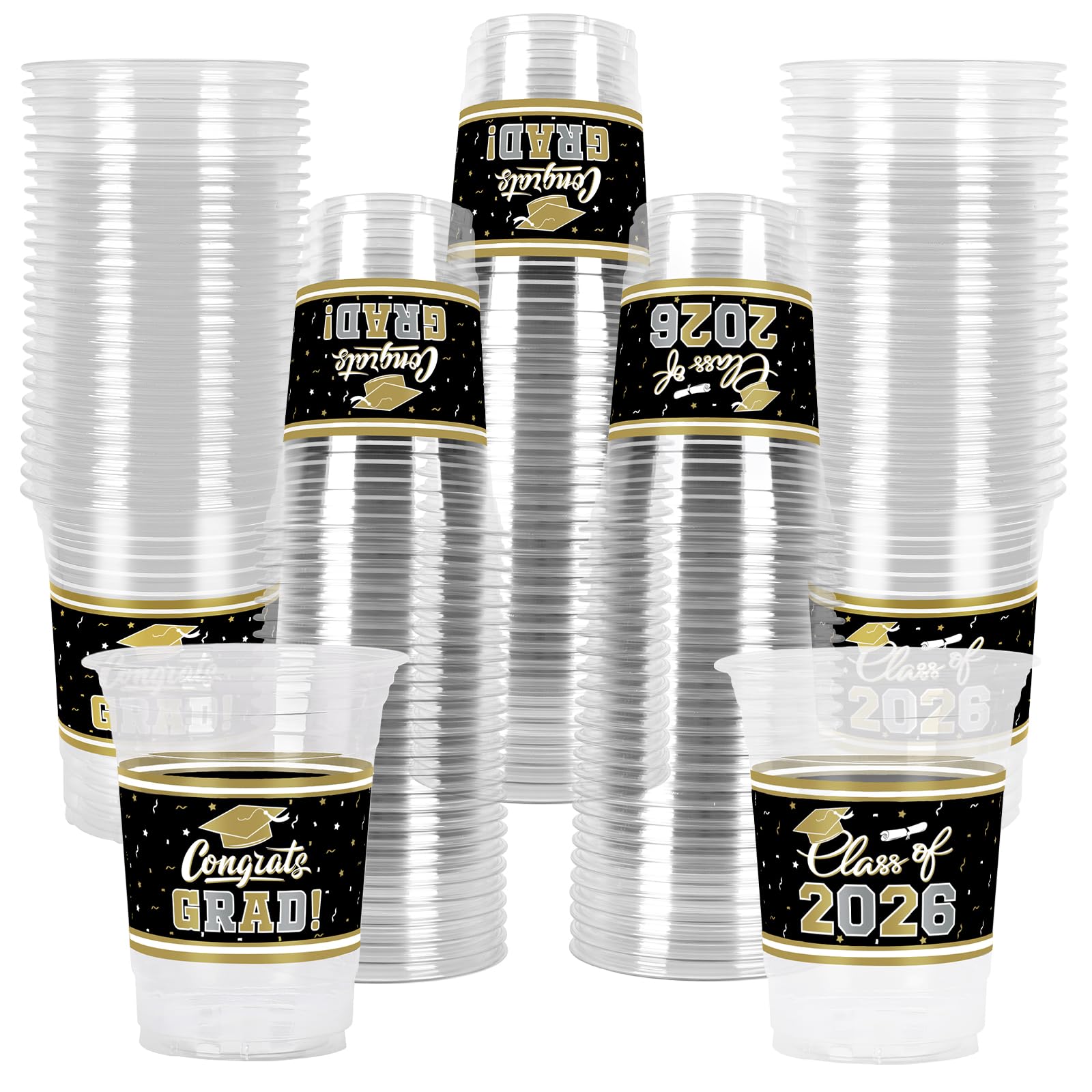 Gatherfun graduation cups 16oz pack, durable drinkware for festive grad parties