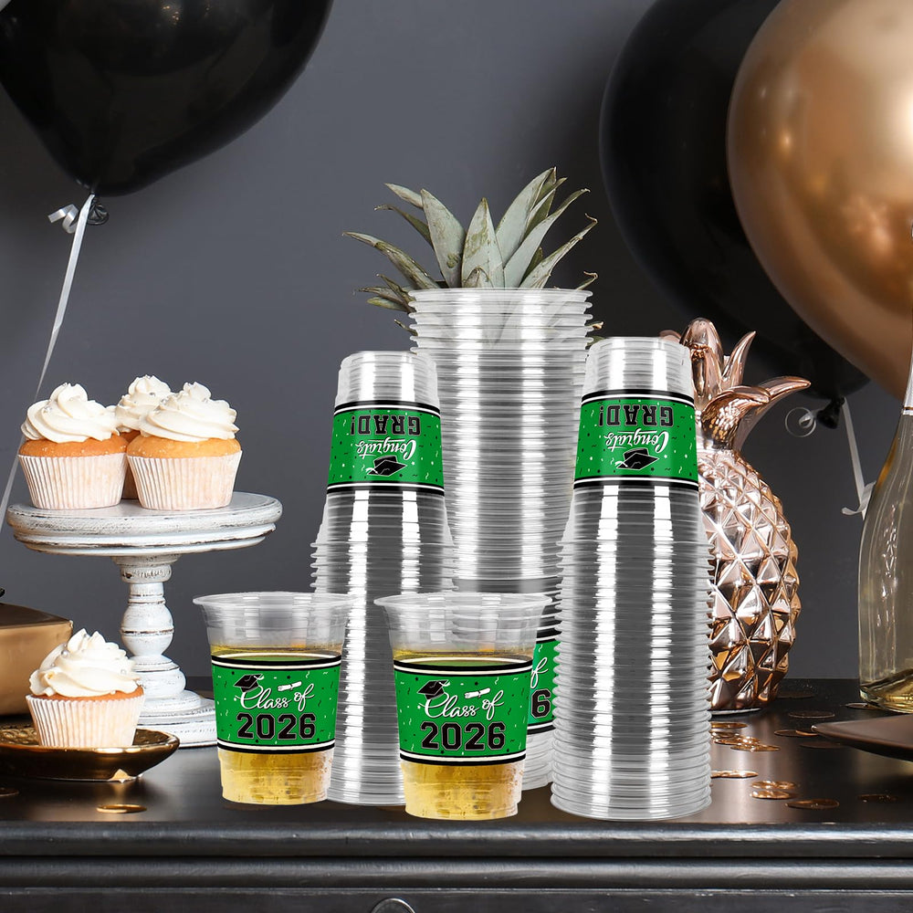 Gatherfun cup with hats and scrolls for a classic graduation vibe
