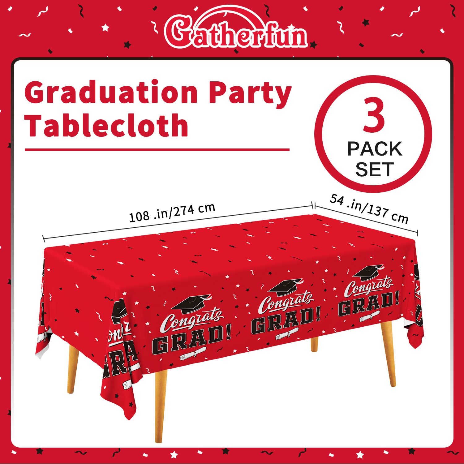 Gatherfun table cover arranged on a stylish graduation table setting